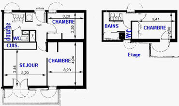 Plan - 3 pièces avec mezzanine Le Balcon des Alpes - rent chatel apartment, housing chatel, chatel rent apartment, rent chalet chatel private person